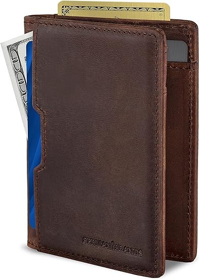 Picture of SERMAN BRANDS Wallets for Men Slim Mens leather RFID Blocking Minimalist Card Front Pocket Bifold Travel Thin