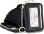 Picture of imeetu RFID Credit Card Holder, Small Leather Zipper Card Case Wallet with Removable Keychain ID Window (Black)